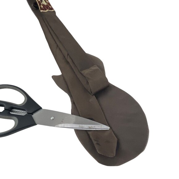 Esquire 100% Silk Hand Sewn Guitar Design Novelty Tie Brown Tan - Picture 3 of 9